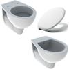 COPPIA SANITARI VASO BIDET E COPRIVASO UNIVERSALE TRADIZIONALE GEBERIT COLIBRI SOSPESI