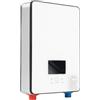 HPDTZ Scaldacqua istantanea, scaldabagno istantaneo con soffione doccia, indicatore LED, montaggio a parete, 110 V, per cucina, bagno, WC (bianco)