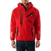 Geographical Norway ROYAUTE MEN - Giacca Softshell Impermeabile Uomo - Giubbotto Cappuccio Traspirante All'aperto - Giacca Invernale Antivento - Ideale Attività All'aperto (CAMO Navy / Verde, L)