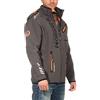 Geographical Norway ROYAUTE MEN - Giacca Softshell Impermeabile Uomo - Giubbotto Cappuccio Traspirante All'aperto - Giacca Invernale Antivento - Ideale Attività All'aperto (Grigio scuro/Arancio, XL)