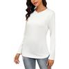 Gyabnw Maglietta Donna Maniche Lunghe Elegante T-Shirt Girocollo Donna Magliette Cotone Donna Moda Camicia Top Casual Tee