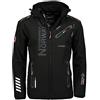 Geographical Norway - Giacca softshell, da uomo per attività all'aperto, tecnologia Turbo-Dry, impermeabile, con cappuccio, nero/nero, XXXL