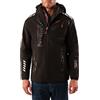 Geographical Norway ROYAUTE MEN - Giacca Softshell Impermeabile Uomo - Giubbotto Cappuccio Traspirante All'aperto - Giacca Invernale Antivento - Ideale Attività All'aperto (Nero/nero, 3XL)