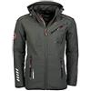 Geographical Norway ROYAUTE MEN - Giacca Softshell Impermeabile Uomo - Giubbotto Cappuccio Traspirante All'aperto - Giacca Invernale Antivento - Ideale Attività All'aperto (Grigio scuro/Nero, M)