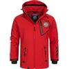 Geographical Norway Tacebook Men - Giacca Softshell Uomo Cappuccio Impermeabile - Giubbotto invernale Antipioggia Esterno - Escursionismo Sci Autunno Inverno Primavera (Rosso M)