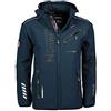 Geographical Norway - Giacca Softshell, da uomo per attività all'aperto, Turbo-Dry, impermeabile, con cappuccio Navy/nero XXXL