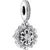 Feitery Charm Doppio Con Fiocco Di Neve Scintillante Charm Giorno di Natale Bead Bracciale Regalo di Natale Ciondolo da Donna Argento
