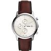 Fossil Orologio Minimalist Chrono da uomo, movimento cronografo al quarzo, cassa in acciaio inossidabile argentato da 42 mm con cinturino in pelle, FS5849