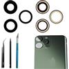 Dakexiong 3 Pz/Set Fotocamera Posteriore Vetro Lente di Ricambio per iPhone 11 Pro/11 PRO Max Fotocamera Posteriore Sostituzione Obiettivo di Vetro+Adesivo Preinstallato e Kit di Riparazione
