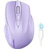 TECKNET Mouse Bluetooth Ricaricabile, Multi-dispositivo Wireless Silenzioso (Tri-Mode: BT 5.0/3.0 + 2.4G), 4800 DPI Mouse Ergonomico Portatile per Laptops, Mac OS, Android, Windows