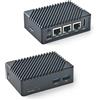 WayPonDEV FriendlyElec Nanopi R5S Mini Router OpenWRT con tre porte Ethernet Gbps LPDDR4X 4GB RAM Basato su RK3568 Soc per IOT NAS Smart Home Gateway Supporto Linux Ubuntu (con alloggiamento in metallo CNC)