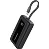 Anker Zolo Power Bank, Caricabatterie Portatile ad Alta Velocità da 10000mAh 30W con Cavo USB-C Incorporato, 1 USB-C, 1 USB-A, per iPhone 16/16 Pro/16 Pro Max/16 Plus, MacBook, Galaxy, iPad e Altri