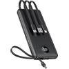 VEEKTOMX Power Bank 10000mAh Powerbank con Cavi Integrati Caricatore Portatile USB C Batteria Esterna con 5 Uscite e 2 Ingressi Compatibile con iPhone Samsung Huawei Xiaomi iPad Switch (Nero)