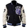 MERCH ATTIRE Giacca bomber da uomo Beverly Hills Cop Eddie Murphy Baseball Tom Hardy Venom Letterman Varsity, 4) Maniche in PU bianco sporco - Lana anteriore, 4XL