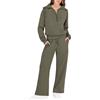 HEONSATI Completo da Donna Sportive Senza Cappuccio in Cotone Tuta Sportivi Felpa Zip Up Pantalone Tuta Felpata Due Pezzi Donna Elastico Completi Felpe con Zip Invernale Leggeri Morbido Tuta Fitness Elegante