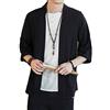 GladiolusA Uomo Cappotto Kimono Haori Jacket Cloak Cardigan Linen Giacca Nero L