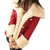 WSTERAO Giacca Cappotto Oversize con bavero da donna, manica lunga, tasche, cappotto caldo invernale, rosso, M
