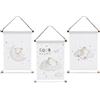 Herding babybest set di 3 murales Orsetto addormentato, ca. 20x30 cm, 100% cotone con 2 bastoncini di legno