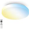 BRILONER - Lampada da soffitto a LED con telecomando, da bianco caldo a bianco freddo, dimmerabile, lampada a LED, 39 x 6,5 cm, bianco