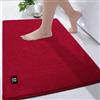 RTBQJ-AT Tappetino da bagno extra large, 120 x 80 cm, antiscivolo, assorbente, per bagno, in microfibra, morbido, lavabile in lavatrice, tappetino da bagno da esterno, colore: rosso