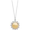 leBebé / Suonamore / ciondolo sonaglino in argento dorato con sagome traforate e petali in argento / collanina argento - SNM060