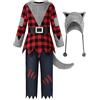 ReliBeauty Costume Lupo Mannaro Bambino Halloween con Coda,150