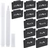Abeillo Set da 12 Etichette per Cestini con Clip, Include 10 Pezzi Porta Etichette con Clip da Cucina Etichette Rimovibili per Cestini Dispensa con 2 Pennarelli a Gesso Bianco per Scatola Organizzativa (Nero)