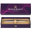 Bond & Regent Silver Chrome & oro 24 carati - Penna a sfera certificata Luxury Grade | Bel regalo per uomini e donne