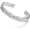 Dankadi Braccialetto Intrecciato Aperto in Argento 925 per Donna, 8MM 9MM Larghezza in Forma di Spiga di Grano, Jonc Manchette, Φ65MM, Piatto, Rotondo, Per Uomo, Réglable, Argento sterling