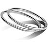 Dankadi Bracciale rigido lucido rotondo largo 4 mm in 925 argento per donna, set bracciale placcato oro liscio semplice classico Φ 60-65-68 mm per regalo di compleanno festa della mamma amica
