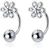 SLUYNZ Orecchini a cerchio in argento Sterling 925 con zirconia cubica, per donne e ragazze, per cartilagine, elica e margherita, a forma di fiore, Argento sterling, zirconia cubica
