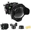 HolaFoto Custodia subacquea Seafrogs per Sony a6700 con porta a cupola WA005F, [40M/130FT] Custodia subacquea impermeabile per Sony ILCE-6700 con E 18-105mm F4, 28-60mm F4-5.6