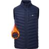 MoFiz Uomo Gilet Trapuntato Leggero Gilet in Pile Caldo Gilet Piumino Smanicato Giacca per Casual Lavoro Golf Sportivo Trekking Blu marino Taglia EU L