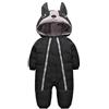 JiAmy Bambino Tuta da Neve Pagliaccetto Inverno Cappuccio Tute Ragazzi Ragazze Infantile Cappotto Snowsuit Nero 9-12 Mesi