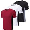 Gaiatiger 3 Pezzi Maglietta Uomo Manica Corta T Shirt Palestra Running Maglia Tecnica Uomo Maglietta Asciugatura Rapida Traspirante Sportiva Trekking Tshirt,20412-Black White Red-L