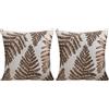 Anybird 2 Pezzi Federe Copricuscini 45 x 45 cm, Federa per Cuscino Decorazioni in Lino con Cerniera Invisibile, Fodere Cuscini per Divano, Sofà, Interni ed Esterni. (Beige Oro, 45x45 cm)