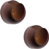 GIRASOLE HOME Staffa Rosetta a Parete 30mm in Legno per Asta di Diametro Fino a 28mm 2 Pezzi (Noce)
