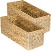 HMF Cesto portaoggetti adatto per KALLAX mezzo scomparto, cesto intrecciato in giacinto d'acqua per bagno, cucina e zona giorno | Set da 2 | 38 x 15 x 14 cm | Naturale
