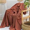 Milam London Coperta In Cotone, Telo Per Poltrona E Divano | 170 x 200 cm - Terracotta, Copriletto Singolo, Topper Divano