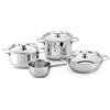 Lagostina Deliziosa Set di Pentole Induzione, Gas e Forno in Acciaio Inox 18/10, 7 Pezzi, Fondo Lagoseal Plus, Batteria di Pentole con 2 Casseruole Fonde, Casseruola Semifonda, Pentola, 3 Coperchi