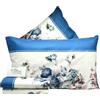 Riad Arredo Set Completo Letto Matrimoniale in PERCALLE 100% Cotone Morbidissimo - Completo Lenzuola in Percalle di Cotone (Papaver Blu)