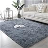 GUOYUYU Agnello Pecora Tappeto 140x160cm Lungo Soggiorno Soffice Peloso Soggiorno Tappeto Shaggy Pelo Lungo Morbido per Soggiorno, Camera da Letto, Bagno, Grigio Chiaro