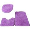 rongweiwang 3 Set di tappetini per WC con Texture Morbida e Forte Assorbimento d'Acqua per Comodi tappeti da Bagno, Viola
