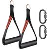 NEOLYMP 2 X Impugnature Premium con Una Sola Mano per Fasce Elastiche I con Solide Anime in ABS per Allenamenti I LAT Pulldown per Unisex Adulti (Nero - 28Cm)