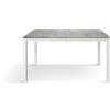 PAZZO DESIGN Tavolo Allungabile Lara, Tavolo Soggiorno, Tavolo Cucina, Tavolo Studio, Piano Nobilitato Melaminico, Gambe Metallo Bianche,Made in Italy, Grigio Cemento, 140x80x75 cm - id_2164