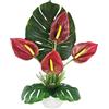 DRW Centro di fiori con anturiums rossi artificiali 60x20x55