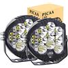 PICAA LED Luce da Lavoro 2pcs 5 Pollici 50W LED Bianco Luce da lavoro Bar Side Shooter Off Road Driving Light Spot Flood Combo Driving Lamp Fari fendinebbia impermeabili per Jeep Truck ATV SUV Car