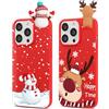 Yoedge 2× Rosso Natale Cover per Samsung Galaxy A13 4G 6,6, Natalizio Custodia Silicone con 3D Cervo Bambola Carino Cartoon Alce Disegni Aesthetic Christmas Case per Samsung A13 4G, Pupazzo di Neve