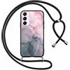 Foonary Cover con Cordino per Samsung Galaxy A55 5G 6,5, Custodia con Laccio Collana Tracolla Aesthetic Disegni Morbido Antiurto TPU Necklace Protettiva Corda Case per Samsung A55 5G, Marmo 4