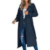 Generico Trench Cappotto lungo da donna, Giacca antivento per il tempo libero, Trench Coat lungo classico autunno Invernale, Giacca a Vento Impermeabile